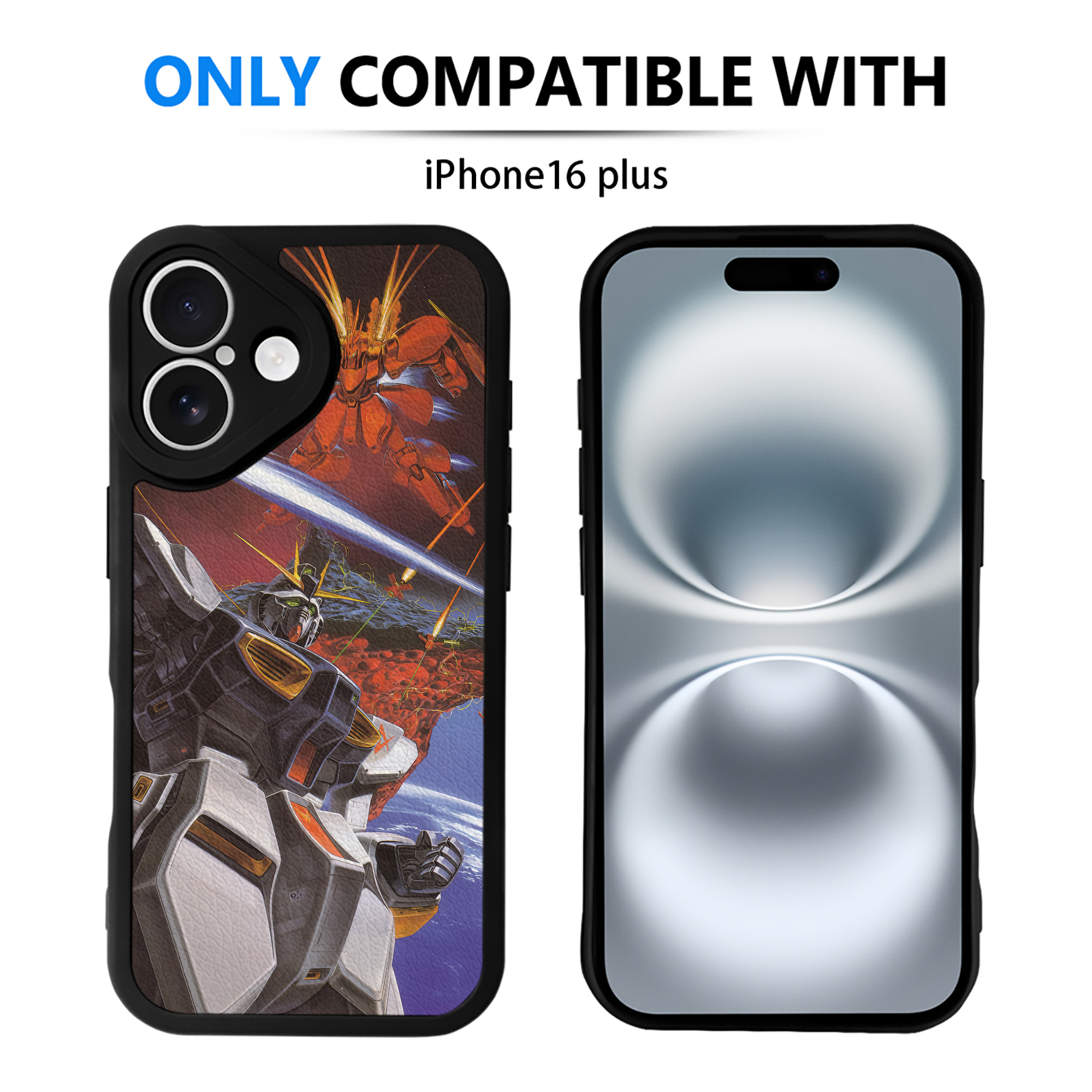 （画像用） 機動戦士ガンダム Mobile Suit Gundam 【iPhone 16シリーズ対応】シリコンスマホケース（レザー調） 材質：シリコン